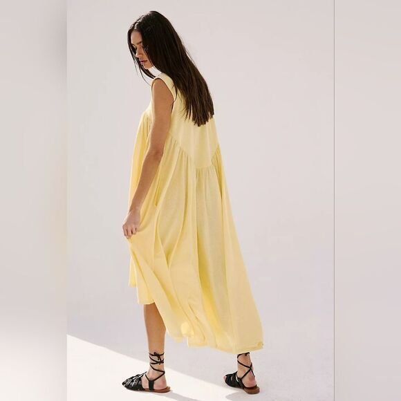 NWOT Free People Madelyn Midi Dress - Black - Picture 5 of 10